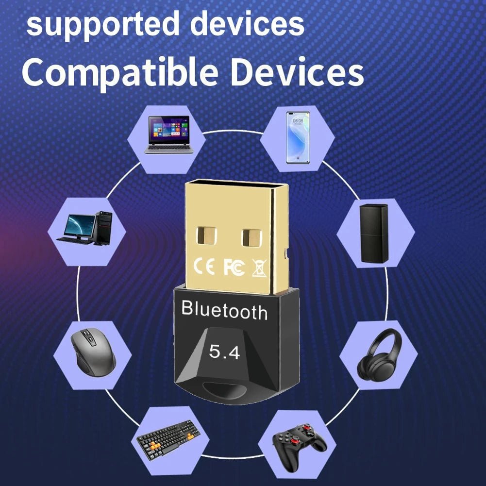 Adaptateur Bluetooth 5.4/5.3 USB PC - Dongle Récepteur Souris Clavier Audio - GoldBridge