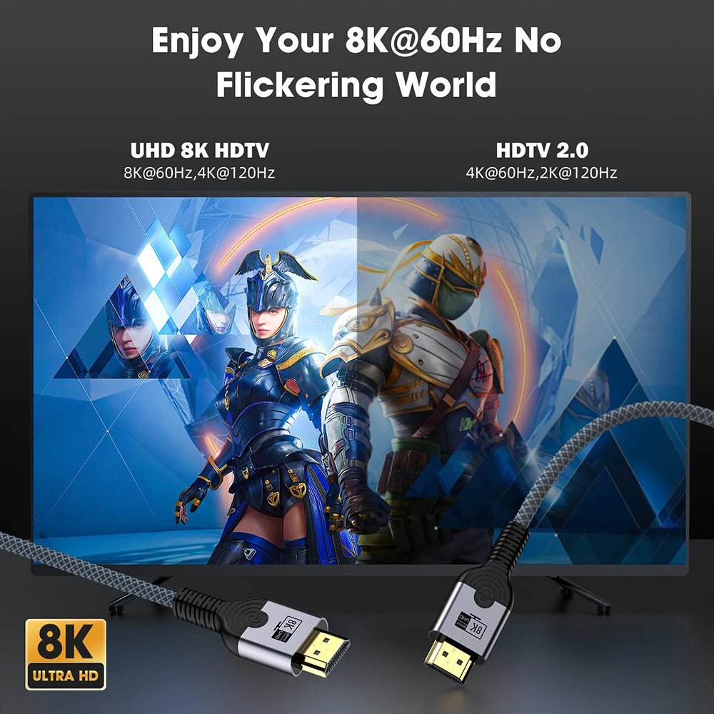 Câble HDMI 8K 2.1 High Speed 48Gbps - Dynamic HDR 4K120Hz 3 - 5M HDTV - GoldBridge