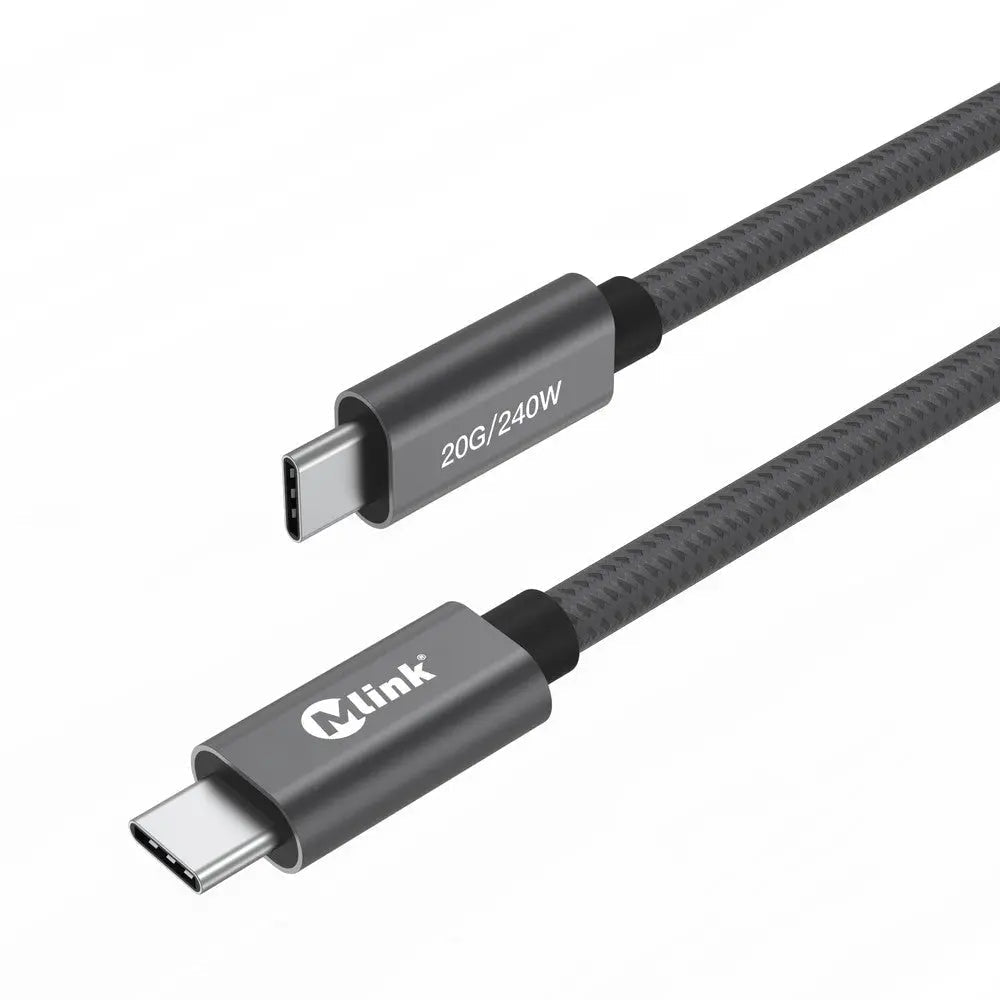 Câble USB - C 240W PD 20 Gbit/s - Nylon Tressé Charge Rapide Transfert - GoldBridge