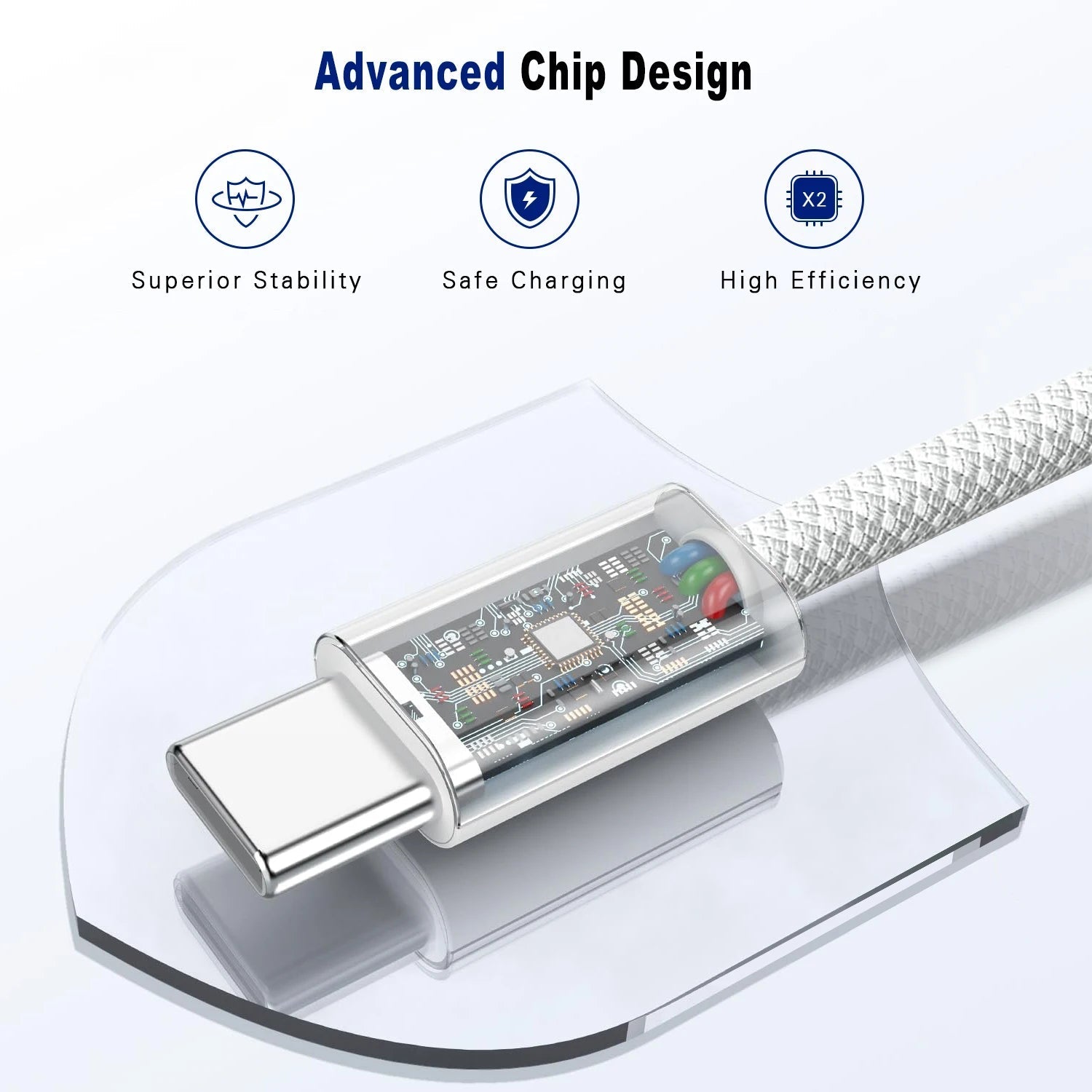Câble USB - C 60W Charge Rapide 1m/2m - Type - C PD Fast Charging - GoldBridge