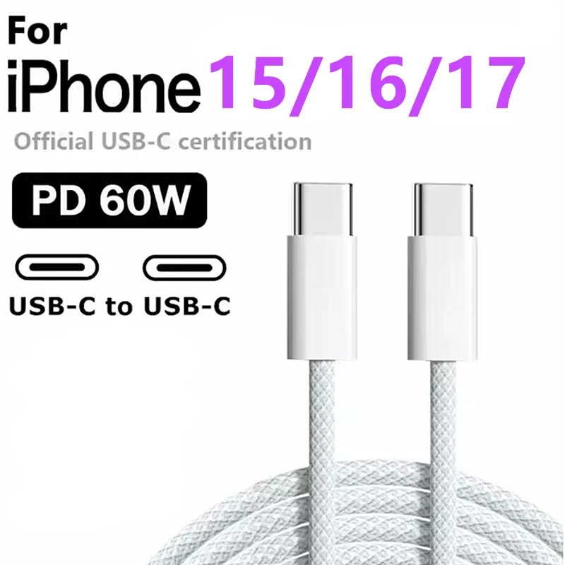 Câble USB - C 60W Charge Rapide 1m/2m - Type - C PD Fast Charging - GoldBridge