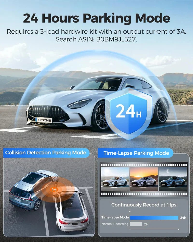 Caméra Tableau de Bord AZDOME PG17 Max 12" Miroir 4K GPS WiFi6 - Avant/Arrière - GoldBridge